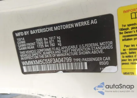 2015 Mini Hardtop Cooper from USA, damaged, VIN WMWXM5C55F3A04799